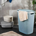 2 Tone Knit Basket with Lid | Full House Lebanon