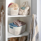 2 Tone Knit Basket with Lid | Full House Lebanon