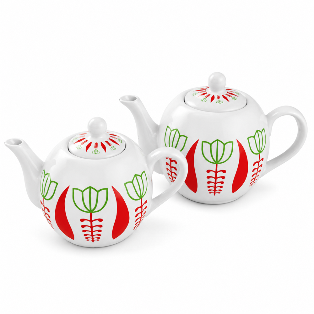 Tulip Pattern Ceramic Teapot | Full House Lebanon