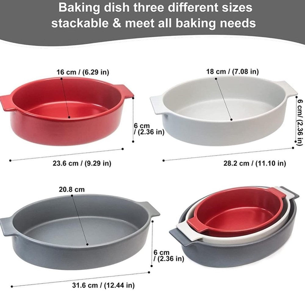 Porcelain Oval Casserole (3pcs) | Full House Lebanon