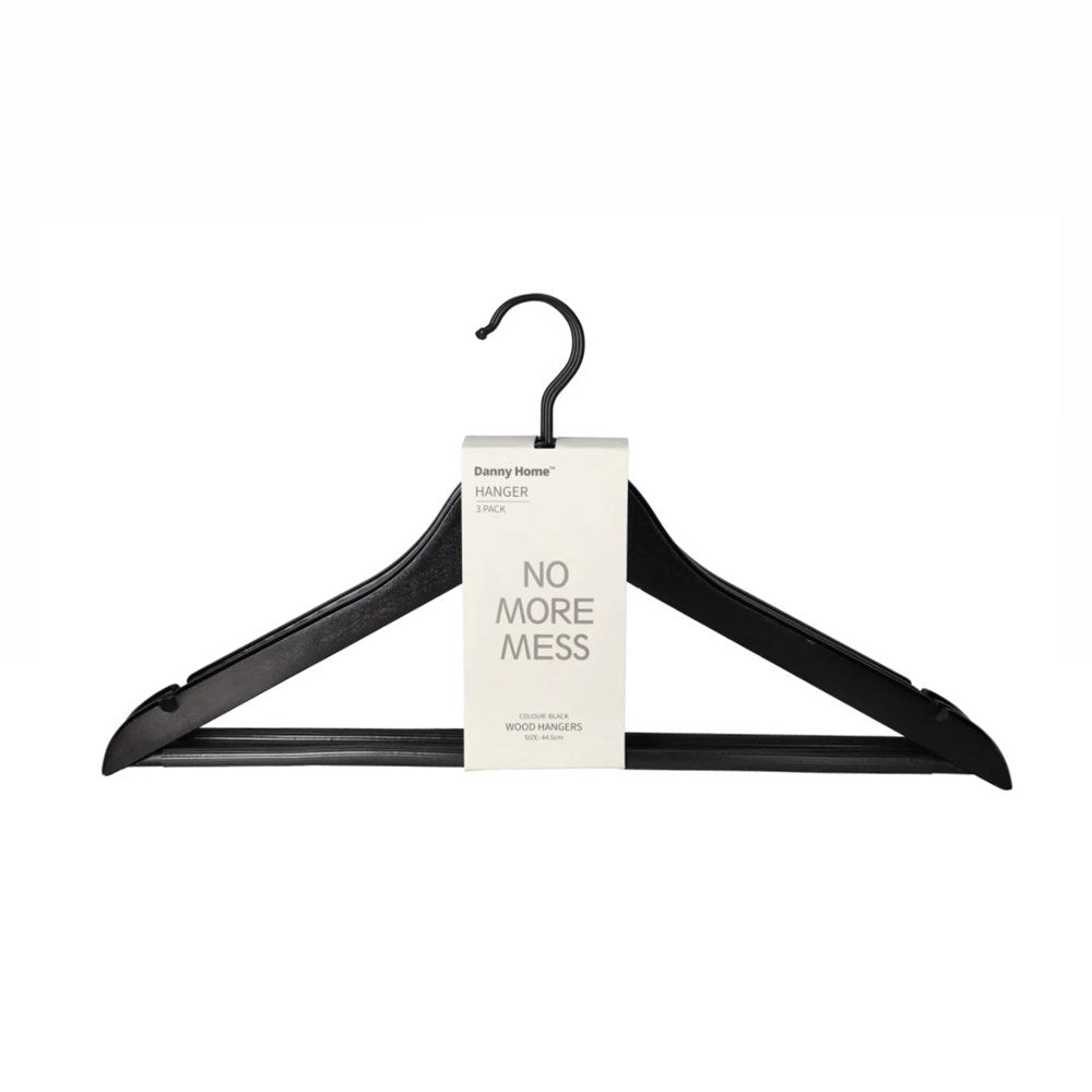 Black Wood Hanger Set (3 Pcs) | Full House Lebanon