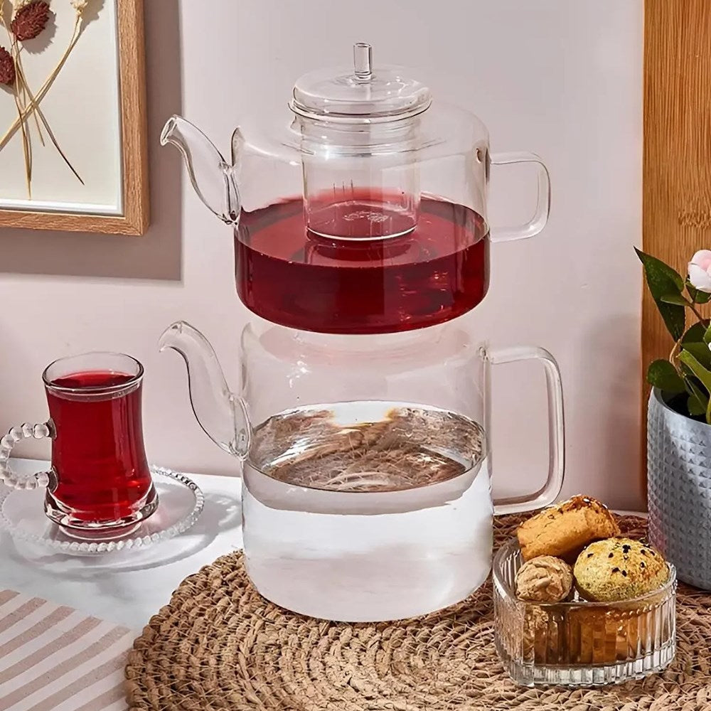 Double-deck Glass Tea Pot | Full House Lebanon