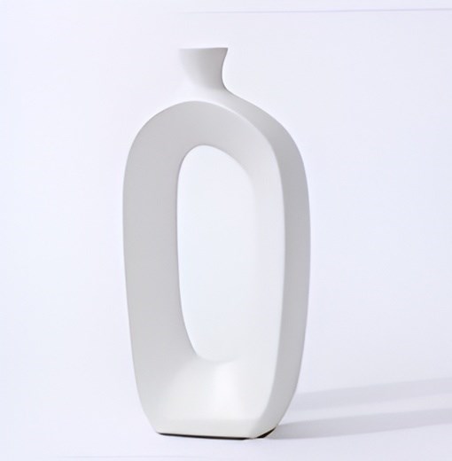 Minimalist Open-Frame Vase - Large, Greige | Full House Lebanon