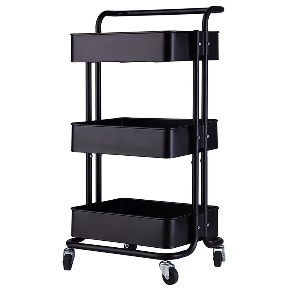 3-Tier Metal Rolling Cart with Handle | Full House Lebanon