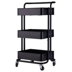 3-Tier Metal Rolling Cart with Handle | Full House Lebanon