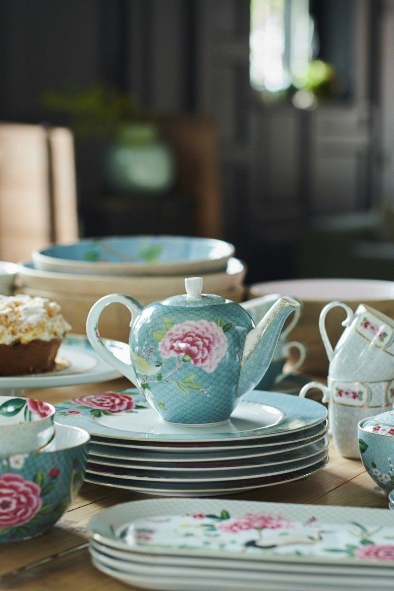 Pip Studio Blushing Birds Tea Pot Blue - Large | Full House Lebanon