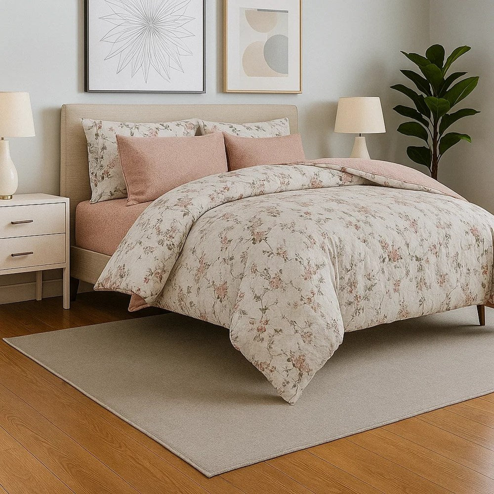 Cannon Floral Duvet Cover Set Double (4 Pcs) - Pink | Full House Lebanon