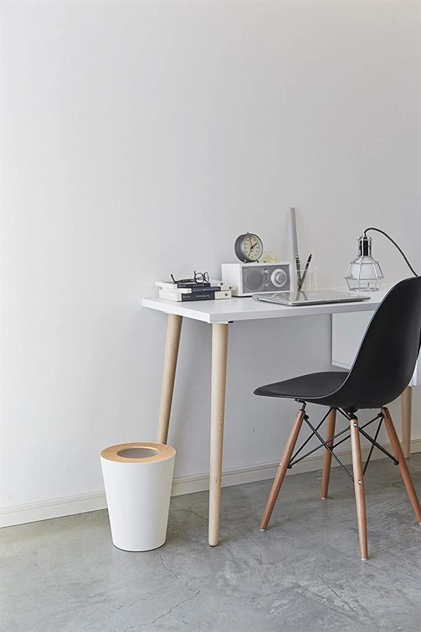 Waste Bin with Wooden Lid - Black | Full House Lebanon