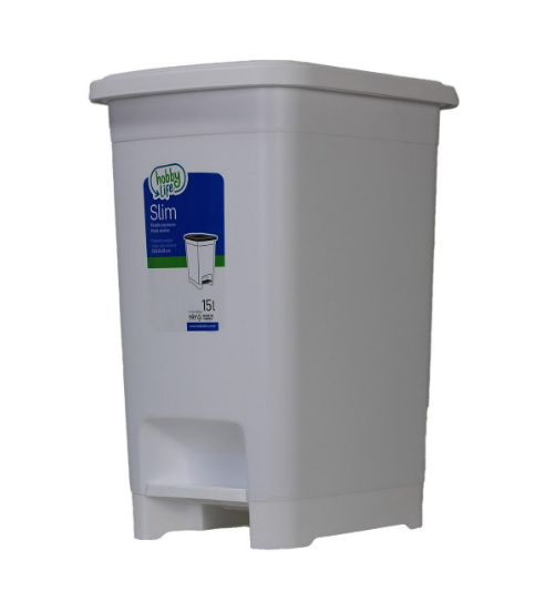 Pedal Dustbin with Inner Bucket - 15 L, Grey | Full House Lebanon
