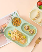 3-Compartments Silicone Suction Plate - Light Pink | Full House Lebanon
