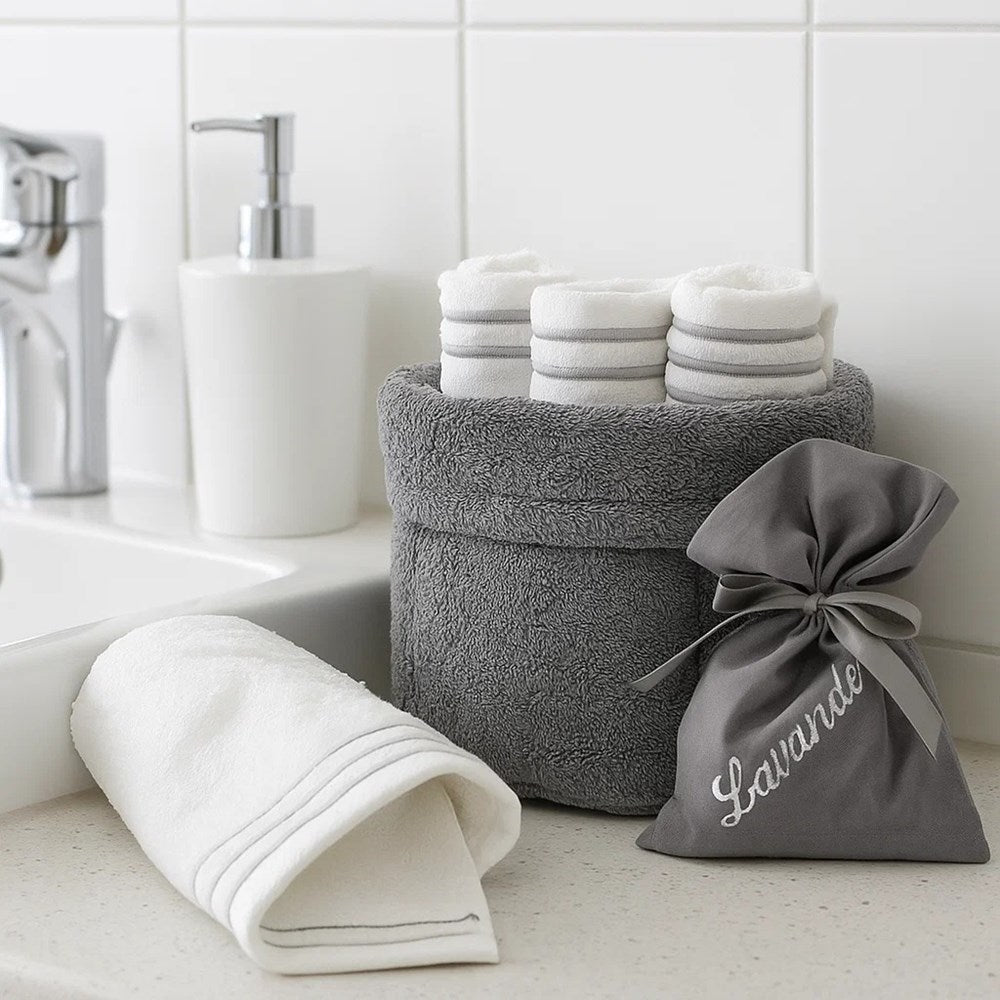 Cannon Towel Basket Set (8 Pcs) - Beige | Full House Lebanon