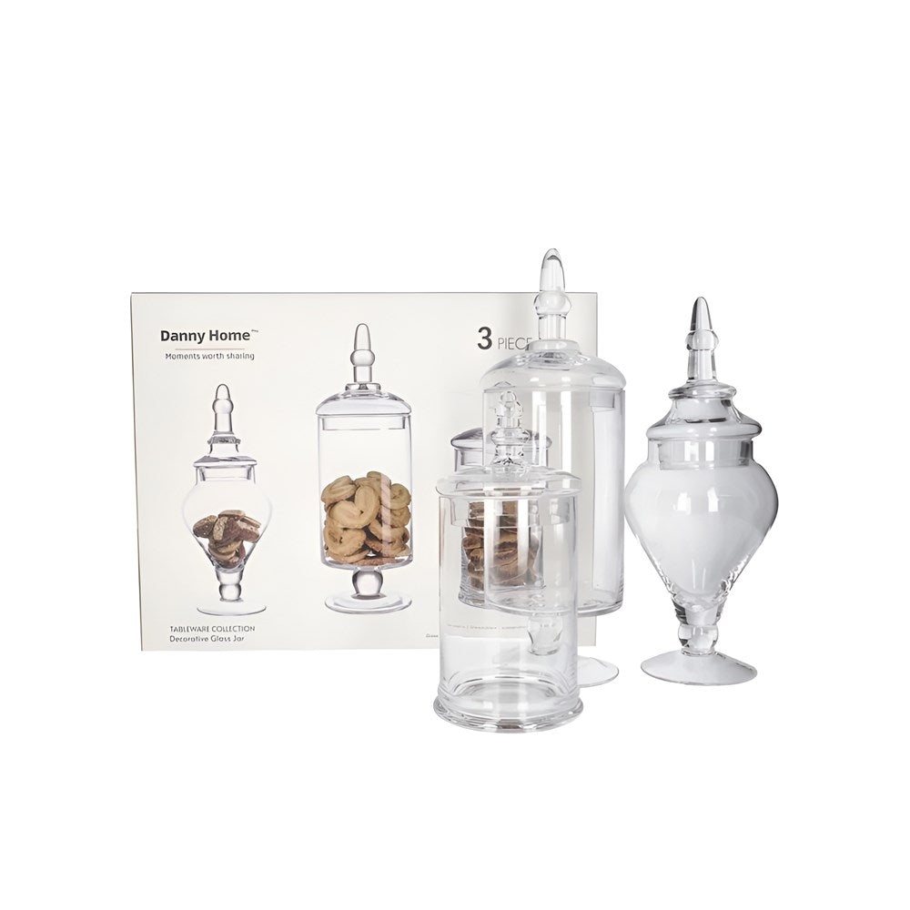 Decorative Glass Jar Set (3 Pcs) | Full House Lebanon