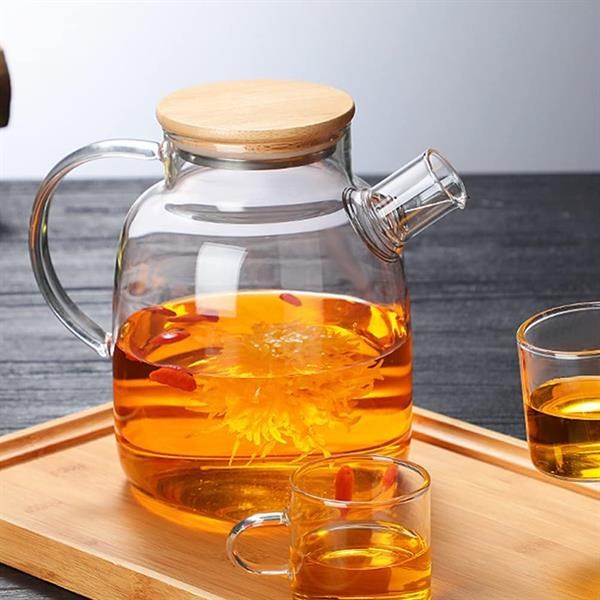 Glass Pitcher or Kettle with Wooden Lid | Full House Lebanon