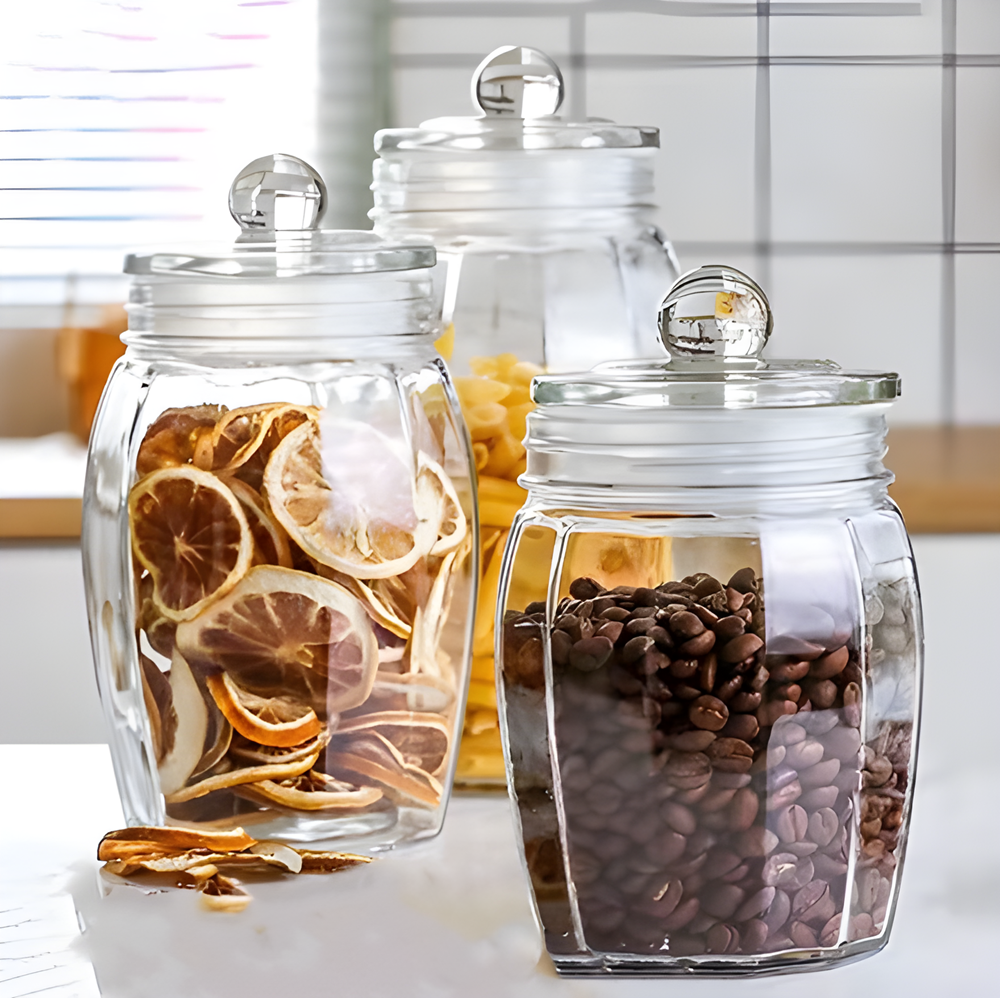 Round Airtight Glass Jars - 1900 ml | Full House Lebanon