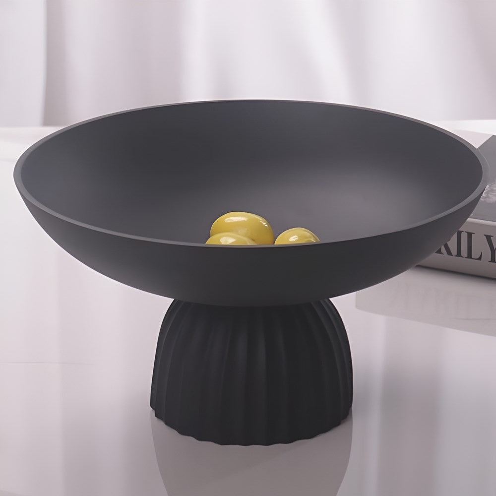 Matte Black Pedestal Decorative Bowl | Full House Lebanon