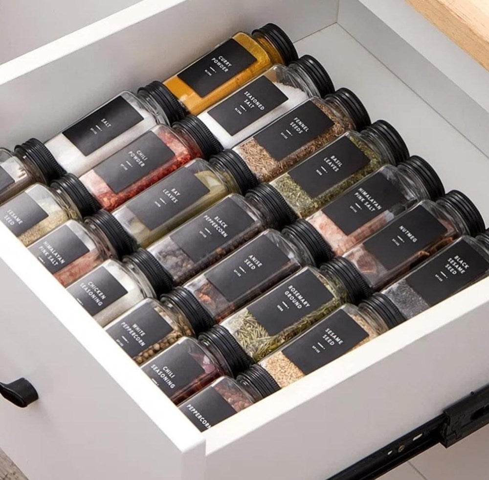 Spice Jar with Black Metal Lid | Full House Lebanon