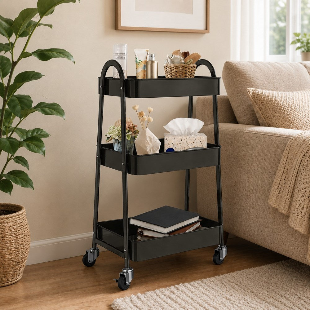 3-Tier Metal Rolling Cart | Full House Lebanon