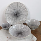 Black & White Dinnerware with Gold Trim - Dessert Plate | Full House Lebanon