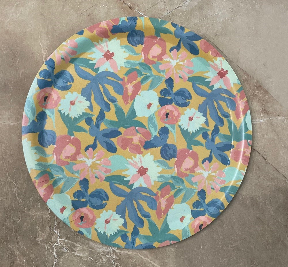 Exotic Floral Bamboo Fiber Tray | Full House Lebanon