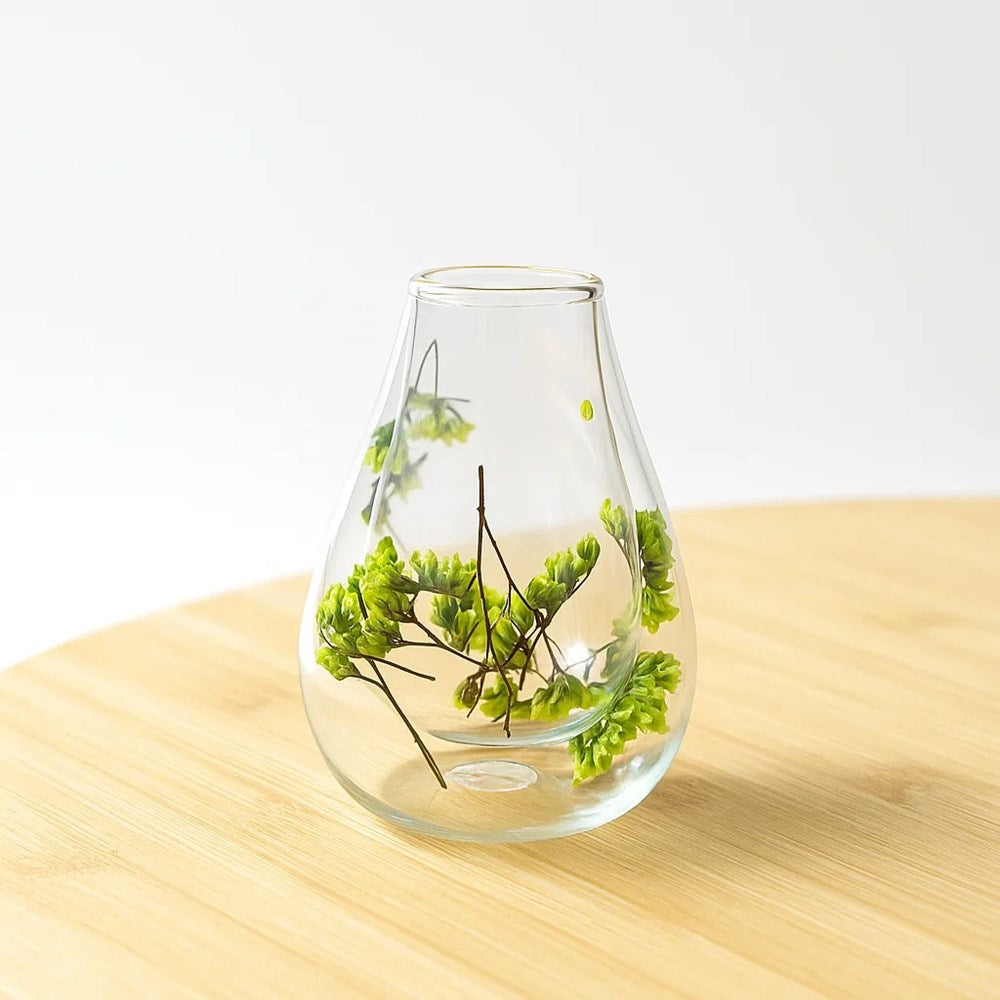 Double Wall Glass Cup with Dried Flowers - 2 | Full House Lebanon