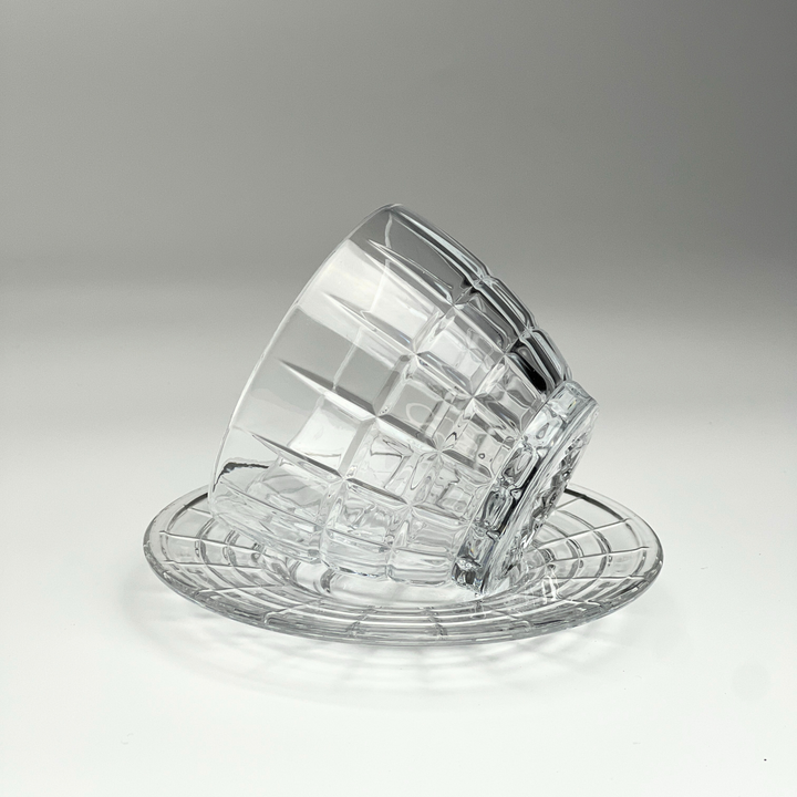 Glass Bowls Set with Saucers (12 Pcs) - Lines | Full House Lebanon