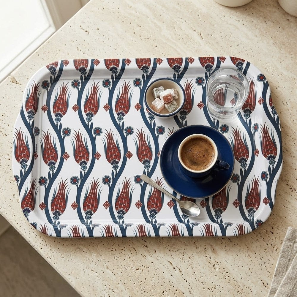 Metal  Rectangular  Printed Serving Tray