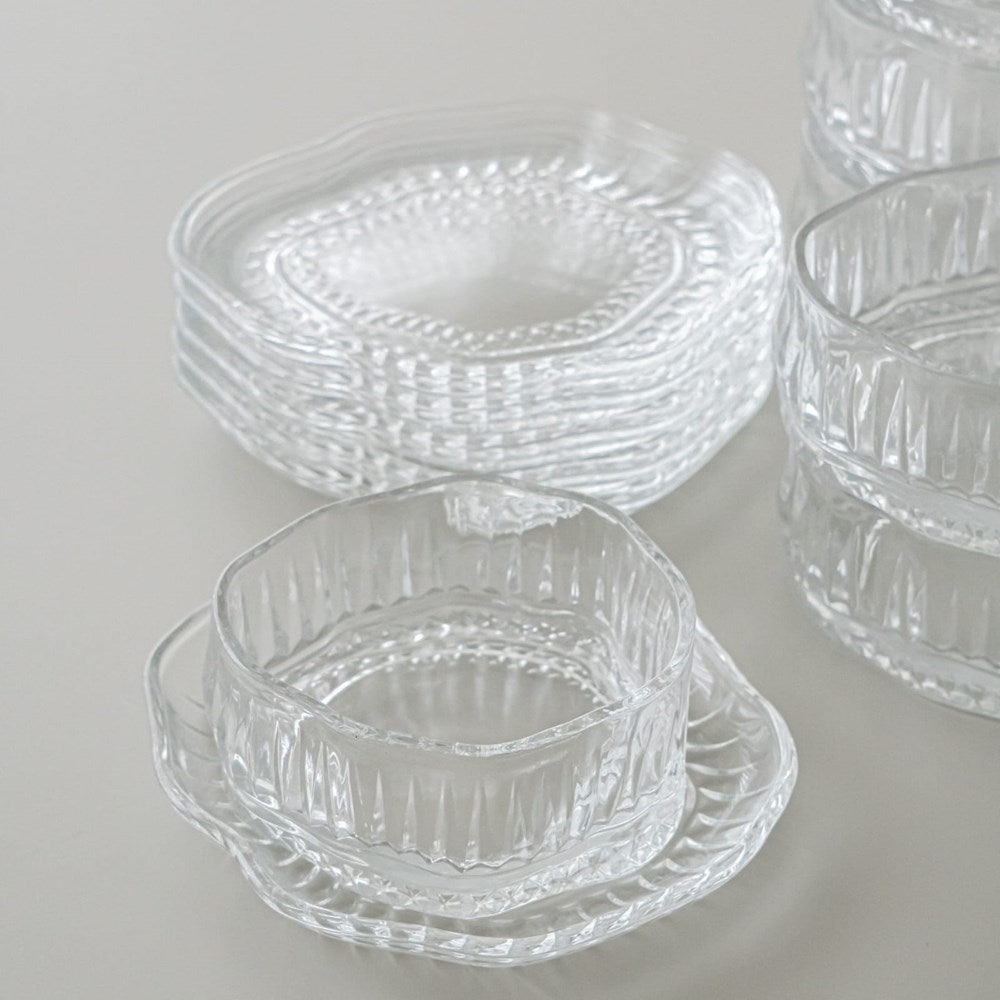 Glass Dessert Bowl & Saucer Set – 12 Pieces | Full House Lebanon