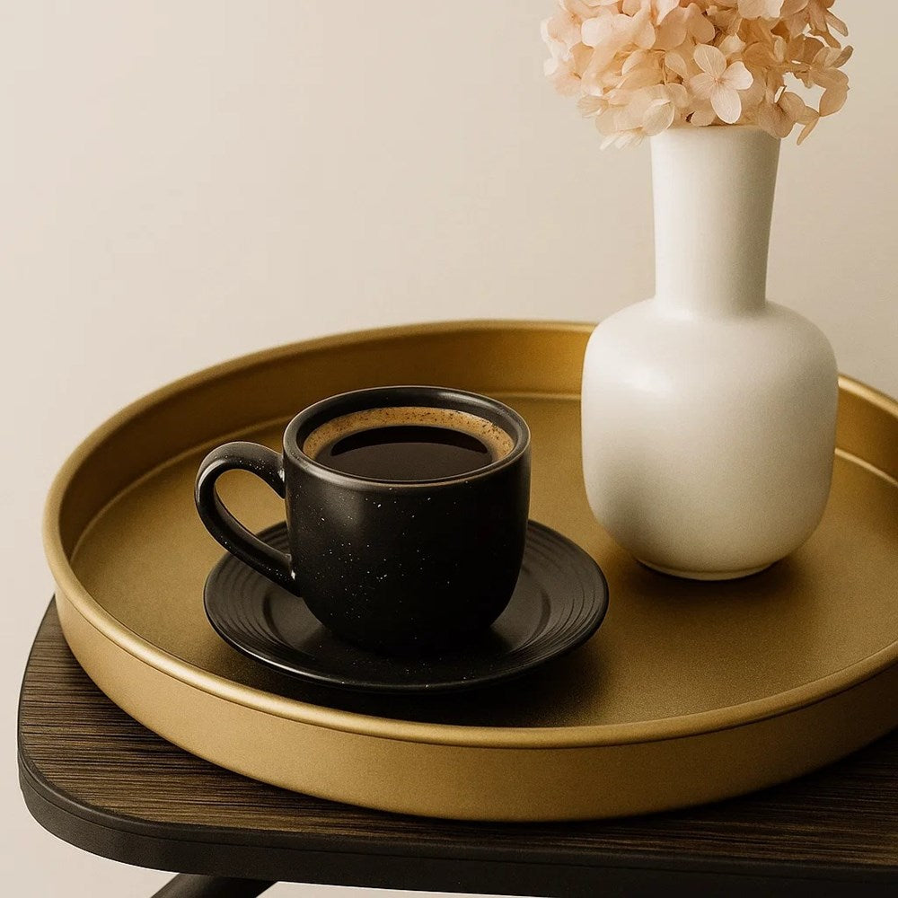 Doted Porcelain Coffee /Tea Cup Set (Half a Dozen) | Full House Lebanon