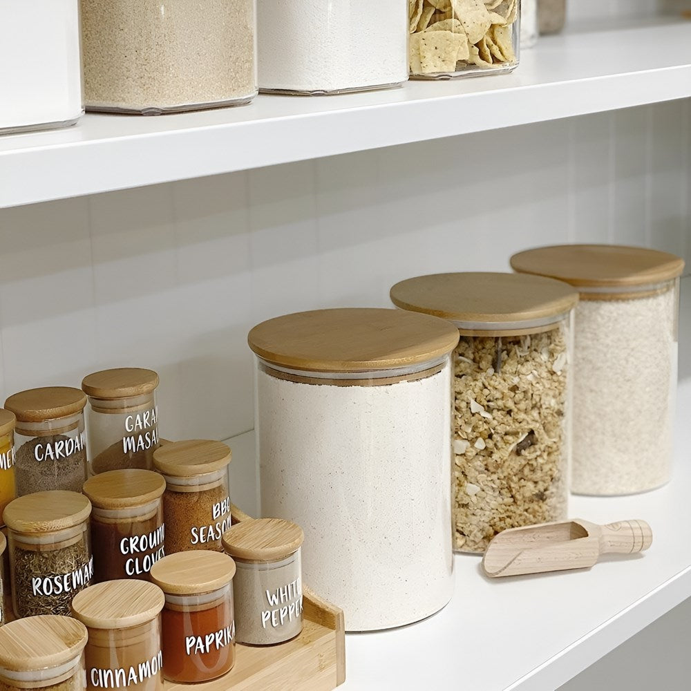 Glass Jar with Bamboo Lid - Medium | Full House Lebanon