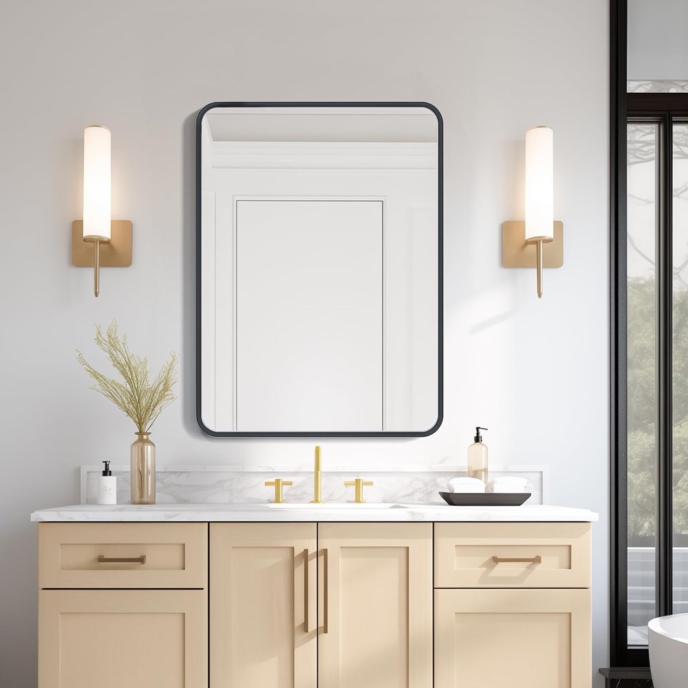 Rectangular Wall Mirror - Black | Full House Lebanon