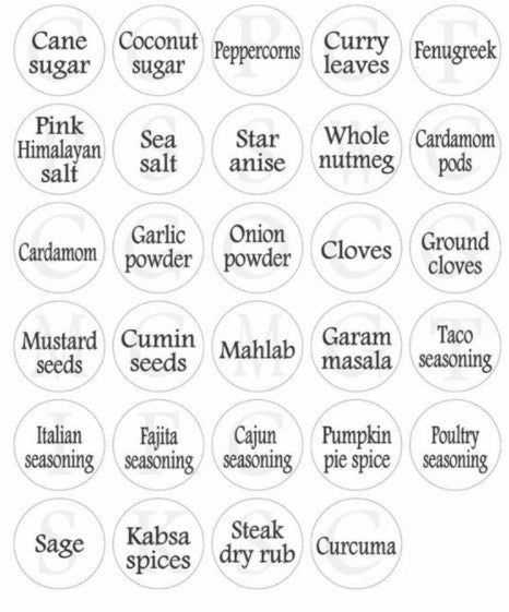 Spice Labels | Full House Lebanon