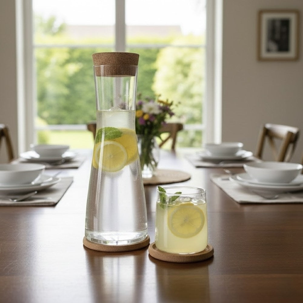 Glass Carafe with Cork Lid | Full House Lebanon