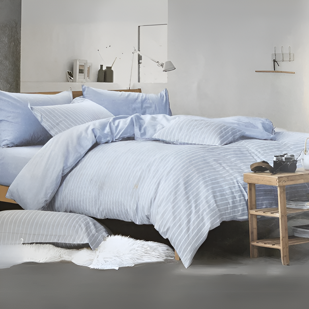 Cannon New Stripe Duvet Cover Set King (4 Pcs) - Light Pink | Full House Lebanon