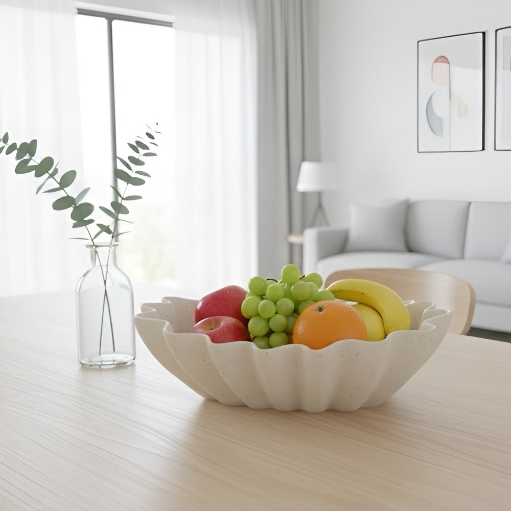White Scalloped Bowl | Full House Lebanon