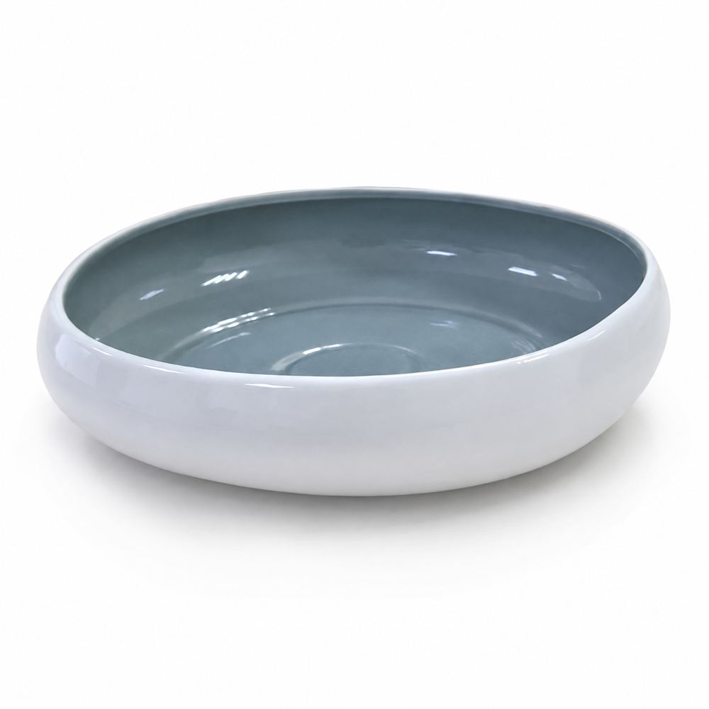 Two-Tone Porcelain Salad Serving Bowl
