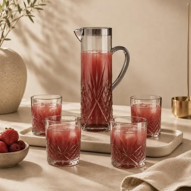 Glass Pitcher & Tumbler Set | Full House Lebanon