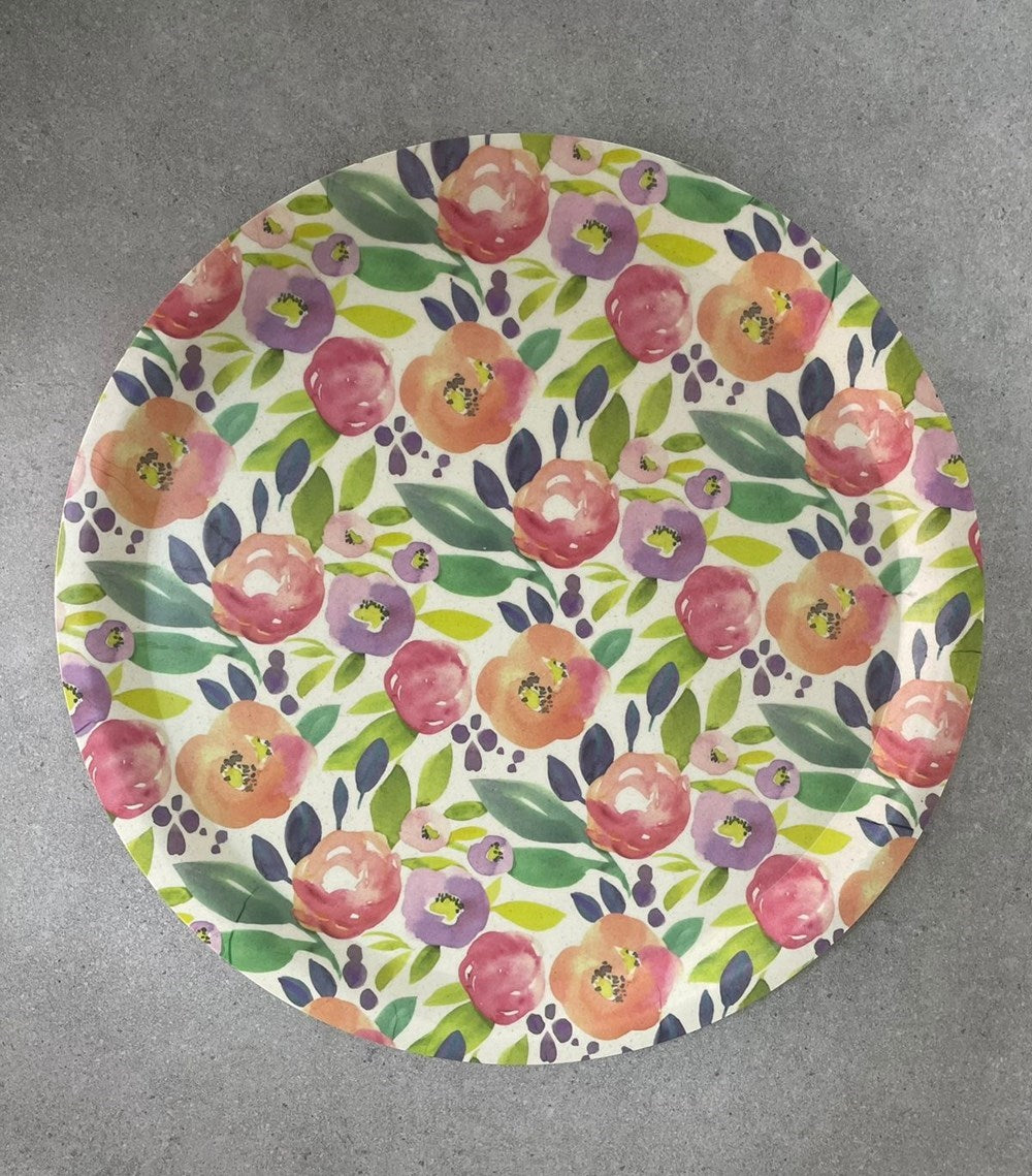 Floral Bamboo Fiber Tray | Full House Lebanon