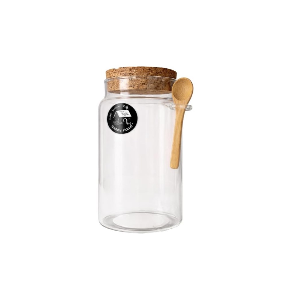 Glass Jar with Cork Lid & Spoon