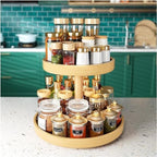 2-Tiers Bamboo Turntable Organizer | Full House Lebanon