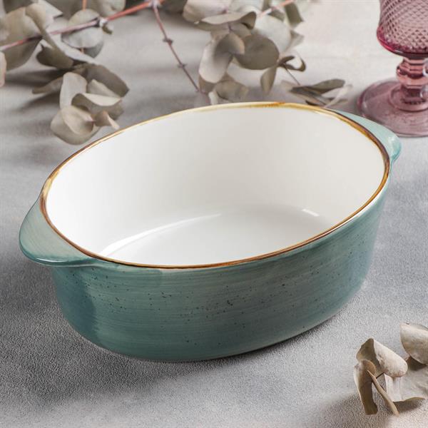 Deep Oval Doted Oven Casserole - Blue | Full House Lebanon