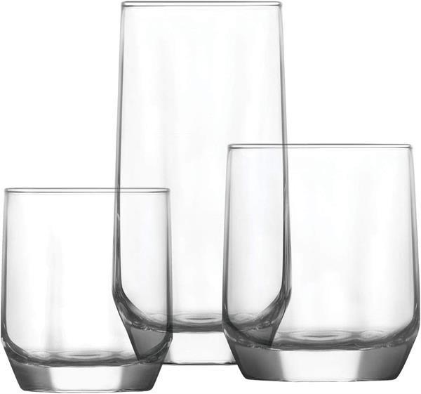 LAV Diamond Glass Cups Set (18 Pcs) | Full House Lebanon