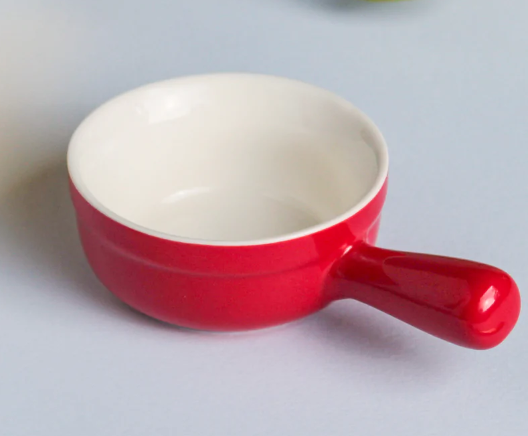 Mini Red Porcelain Ramekin - Short Handle | Full House Lebanon