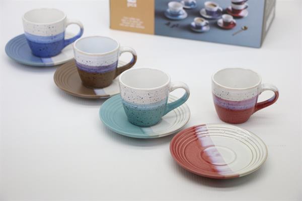 Half-Colored Coffee & Tea Cups (Half a Dozen) - Tea, Red | Full House Lebanon