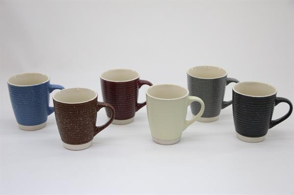 3D Striped Porcelain Mugs - Grey | Full House Lebanon