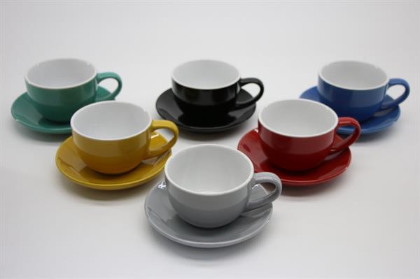 Glossy Tea Cups (Half a Dozen) - Grey | Full House Lebanon