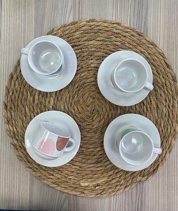 Dotted Coffee Cup Set (Half a Dozen) - Brown | Full House Lebanon