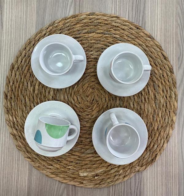 Dotted Coffee Cup Set (Half a Dozen) - Pink | Full House Lebanon