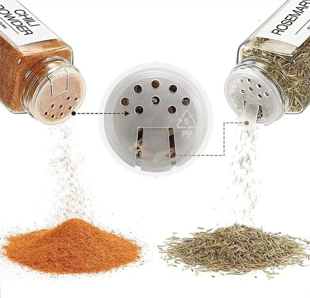 Spice Jar with Black Metal Lid - Get 6 pcs round | Full House Lebanon