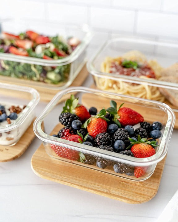 Rectangular Bamboo-Lid Food Containers - Medium | Full House Lebanon