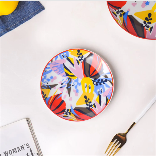 Patterned Porcelain Dessert plate & Mug - Get 6 dessert plates | Full House Lebanon